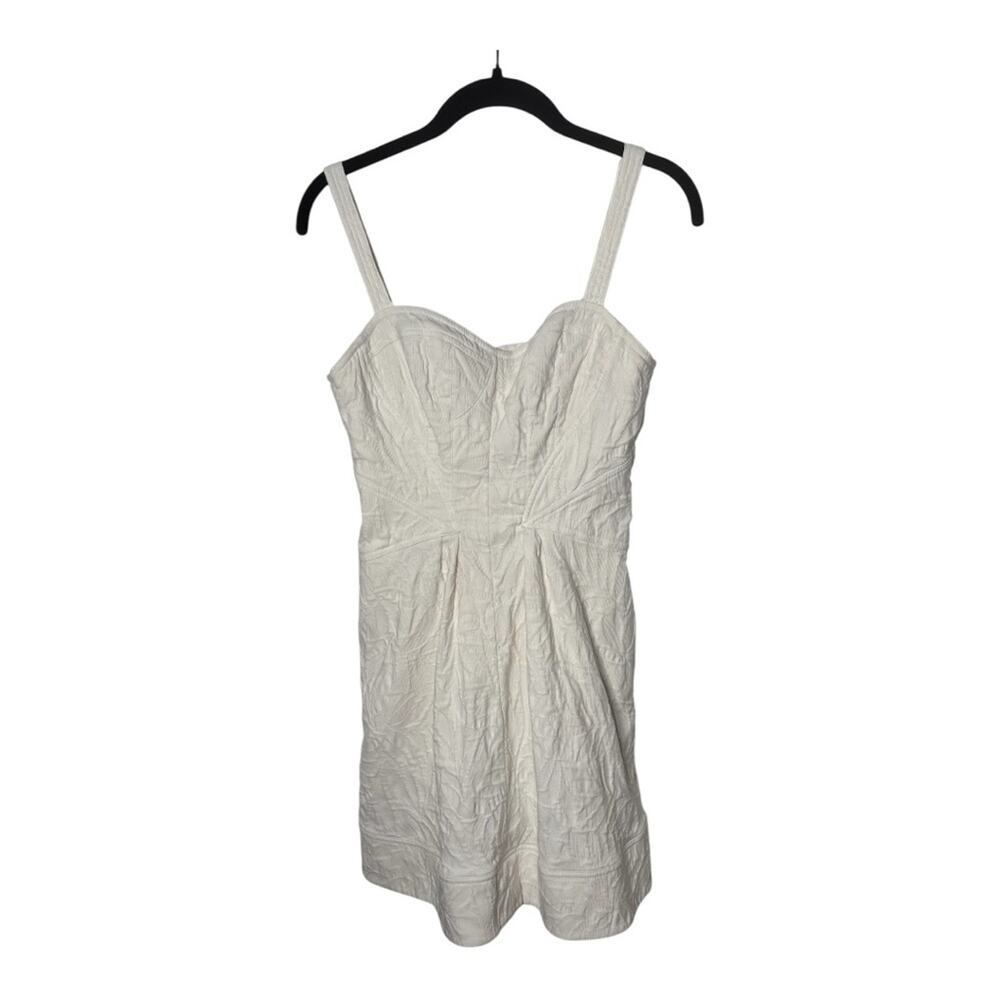 Z Spoke by Zac Posen White A Line Textured Dress Zippered Back 6
